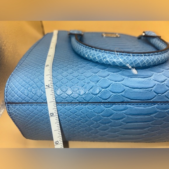 NWT MICHAEL KORS KELLEN SKY BLUE EMBOSSED Medium SATCHEL LEATHER MSRP $328 - Picture 13 of 14